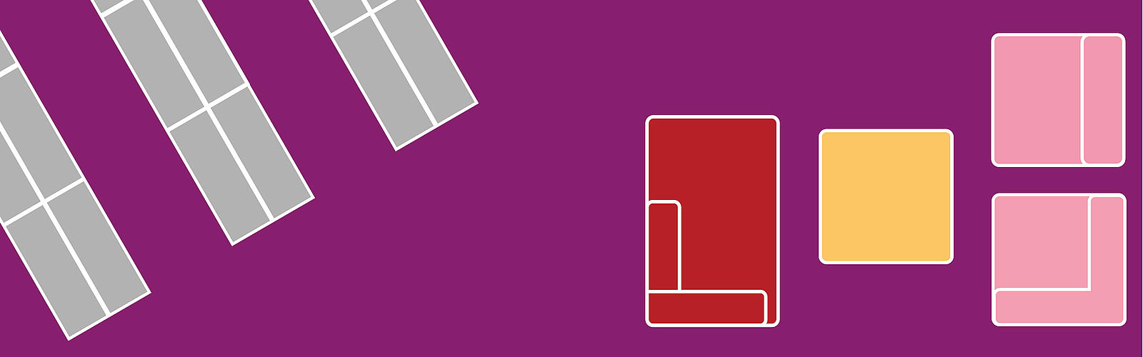Grafik mit bunten Möbeln im Lesesaal