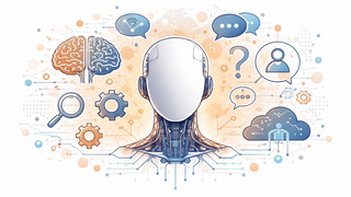 Ki generiertes Bild mit Kopf und Zahlenrädern