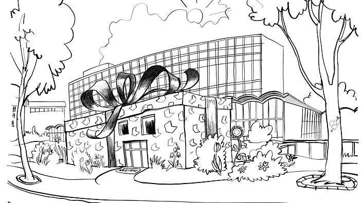 Illustration des PopUp vor der AGB als Geschenkkarton mit Schleife