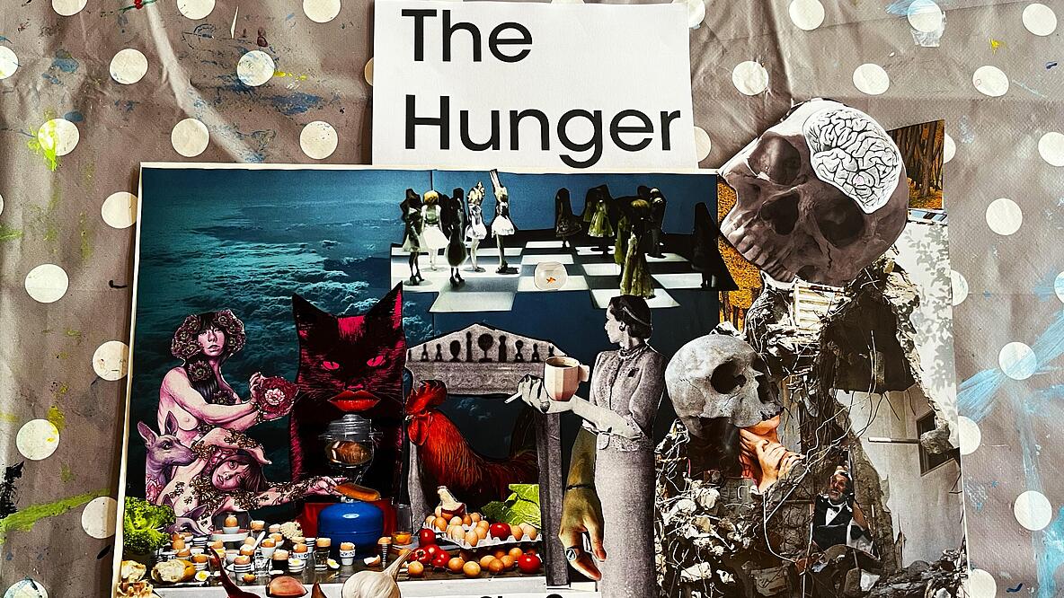 Collage mit der Überschrift "The Hunger"