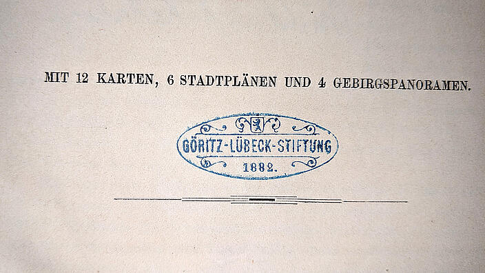 Foto des Besitzstempels Göritz-Lübeck-Stiftung auf einem Titelblatt