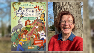 Collage aus Foto von Margit Auer und ihre Buch