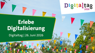 Logo Digitaltag mit der Aufschrift Erlebe Digitalisiserung