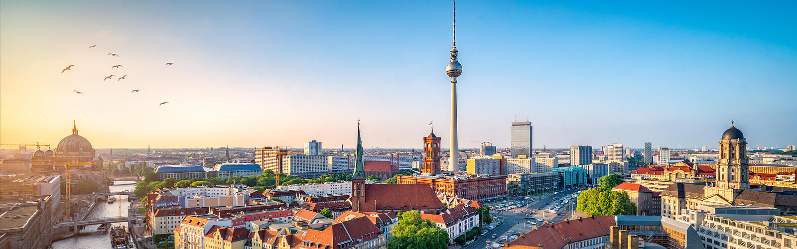 Berlin Skyline mit Nikolaiviertel, Berliner Dom und Fernsehturm