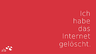Ich habe das Internet gelöscht, weiße Buchstaben auf rotem Hintergrund
