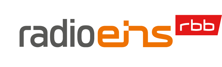 Logo von RBB RadioEins in grau und orange.