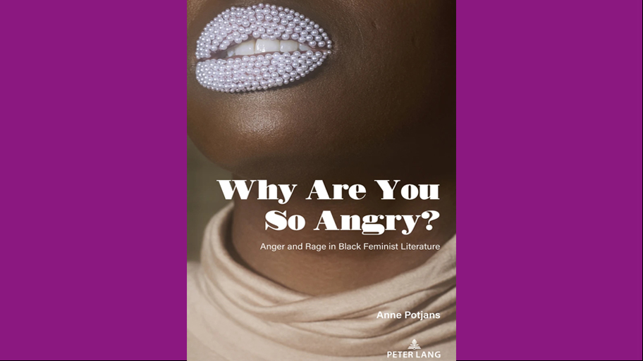 Buchcover des Buches "Why are you so Angry?". Man sieht mit Perlen beklebte Lippen sowie den Hals einer schwarzen Person mit dem Schriftzug Why are you so angry?